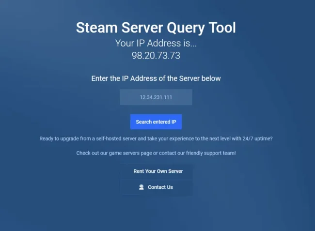 how to use steam server query tool